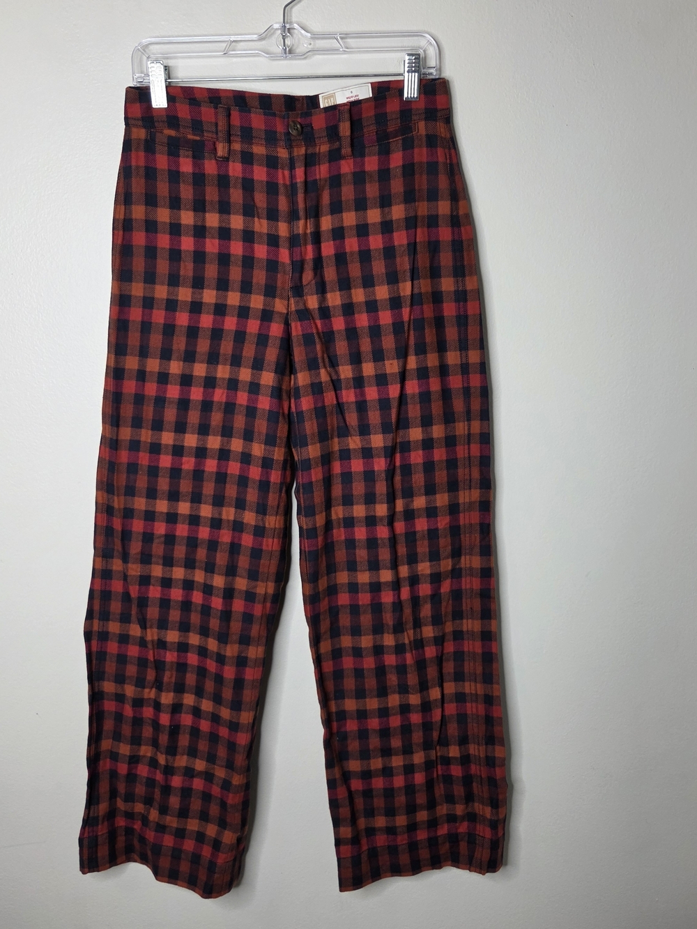 Gap Women'e Plaid High-Rise Wide Leg (Flannel Like) Pants